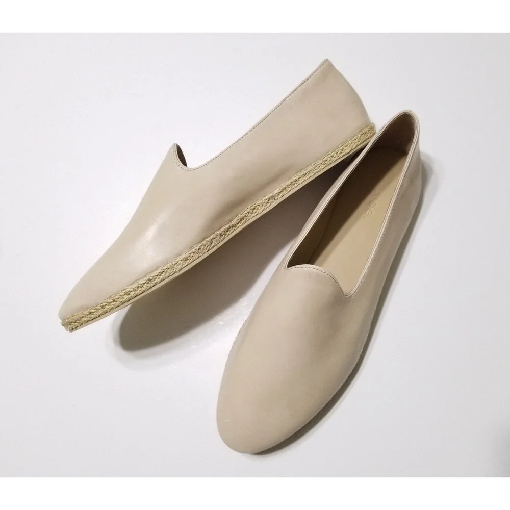 Vince Malia Leather Espadrilles Flat Loafers Sandember Beige NIB Size 9.5 $175 - Picture 9 of 16